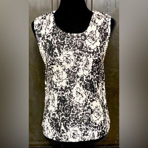 George satin black/white tank top - Size medium